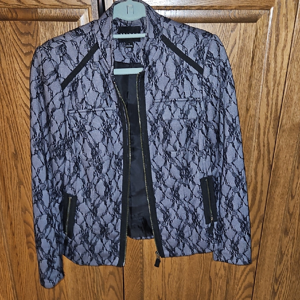 Tribal Black and Gray Patterned Blazer